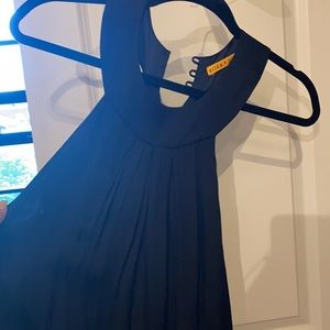 Alice and Olivia black silk halter dress